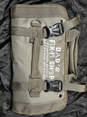Dad's Fix-It Shop Heavy Duty Roll-Up Canvas Tool Bag Organizer